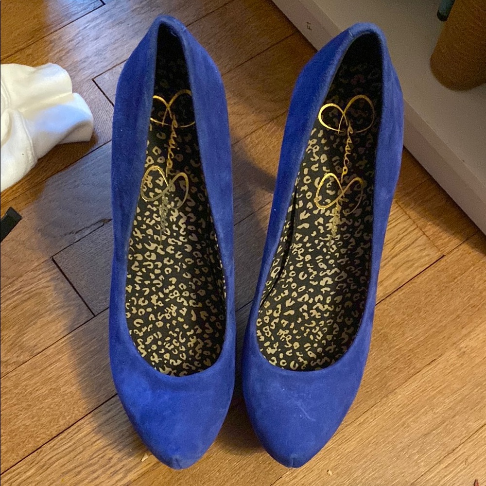 Jessica Simpson Blue Heels with Suede Finish